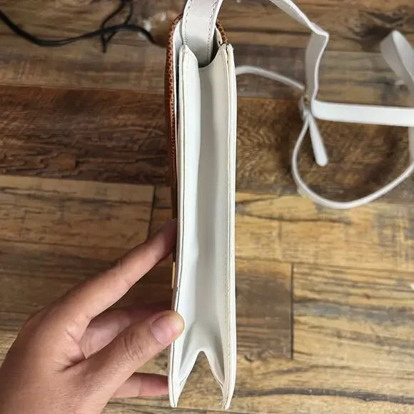 Vintage Michael Rome for M. Fine Italy Geometric Two-Tone Leather Shoulder Bag - Picture 5 of 9